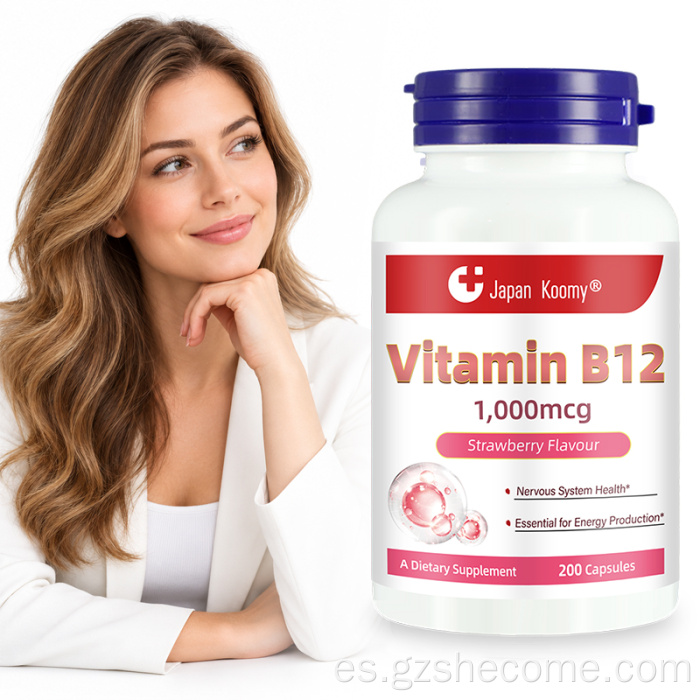 Shecome Vitamina B12 Cápsulas Apoyo a la salud del sistema nervioso